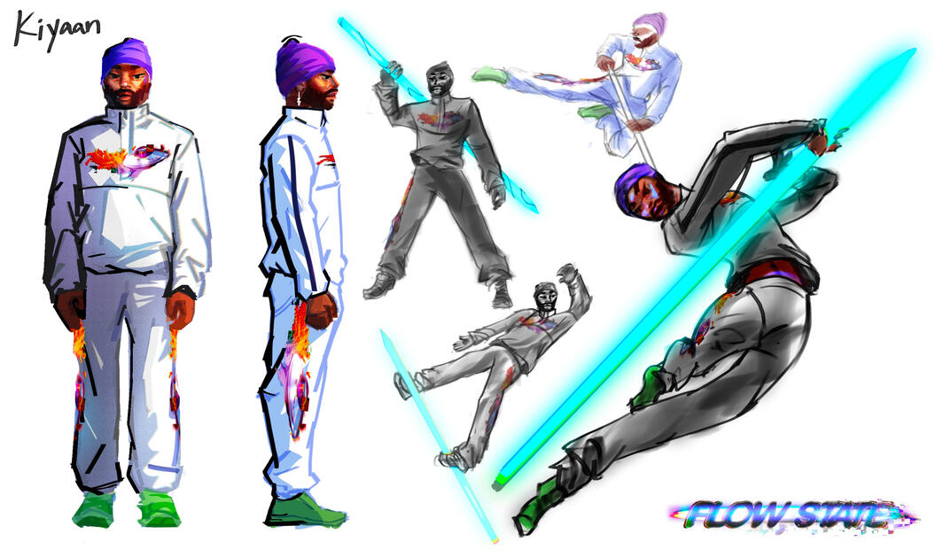 Goal: Character design for personal Animated Film, “Flow State” Program: Procreate